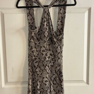 Michael Kors Snake Print Midi Dress - Brown and Black